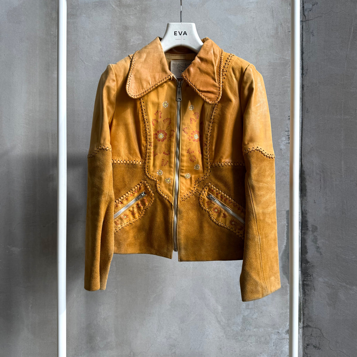 70s チャー レザージャケット VINTAGE Char LEATHER CHAR 70's HAND PAINTED LEATHER JACKET — EVA fashion art