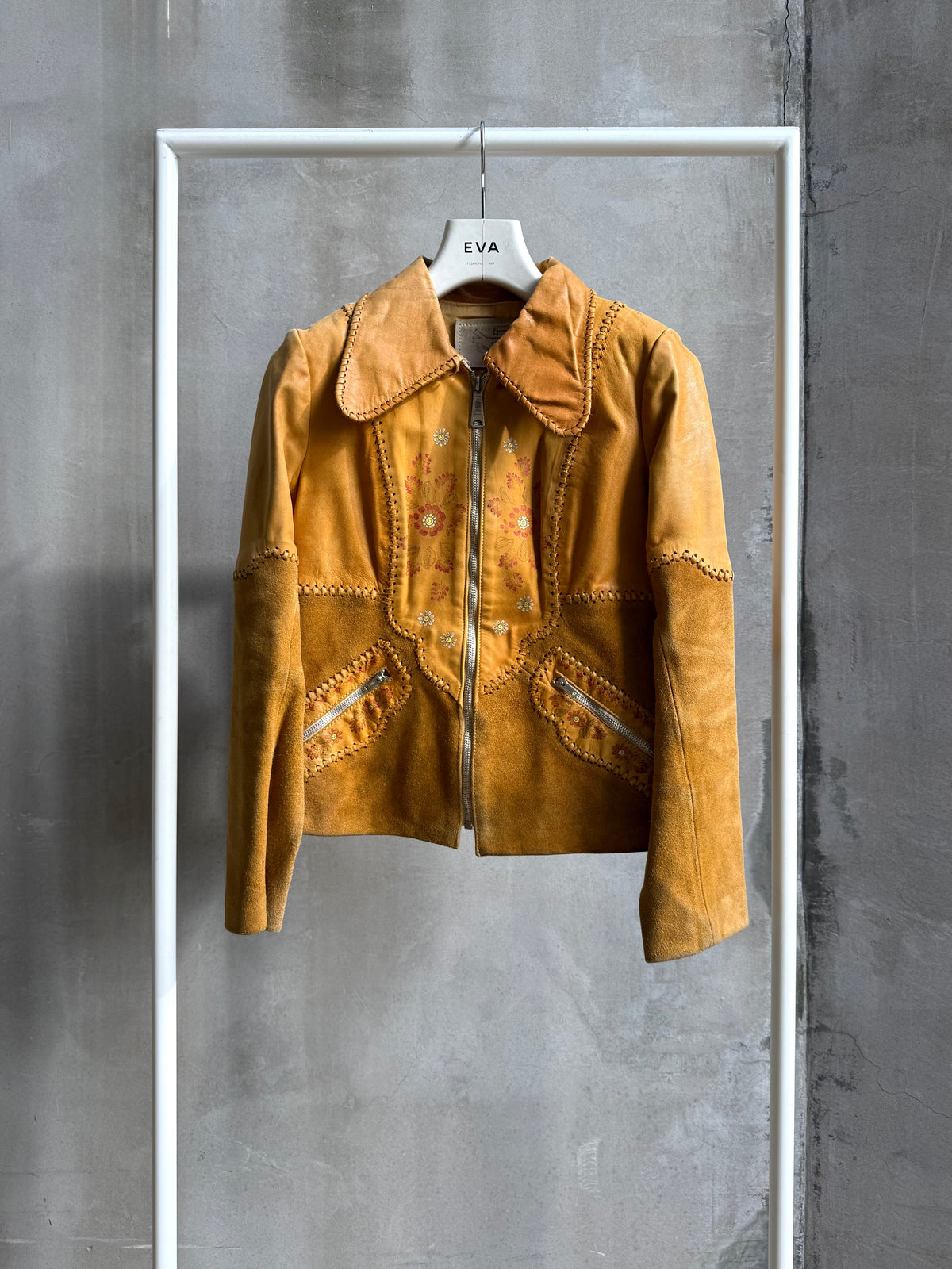 CHAR 70's HAND PAINTED LEATHER JACKET — EVA fashion art